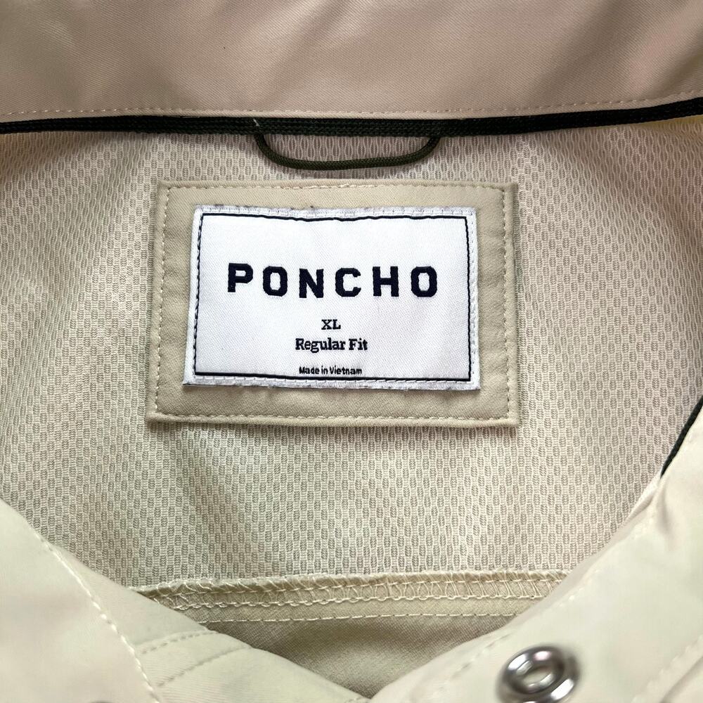 Poncho Pecos Pearl Snap Shirt Mens XL L/S Khaki Tan Western Fishing Performance - Picture 7 of 16